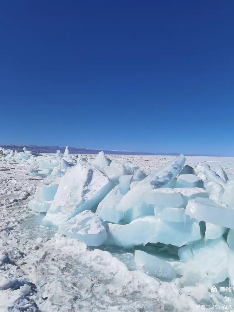 2024年春节初二游拍青海湖江西沟天然蓝冰